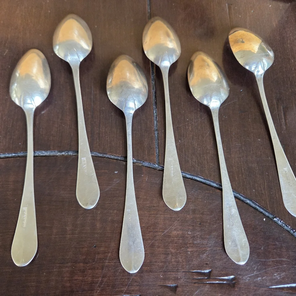 L Sayre Coin Silver Teaspoons (6)